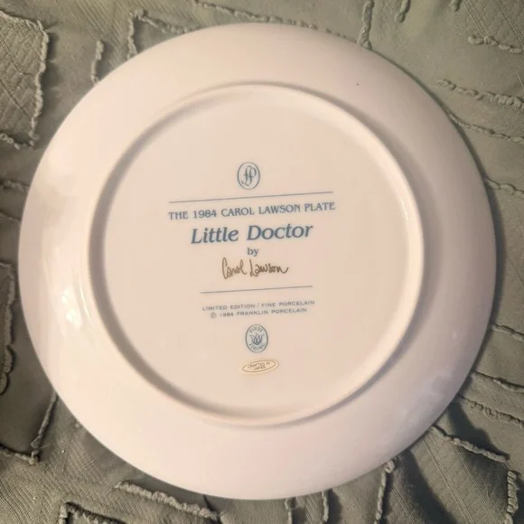 1984 Carol Lawson “Little Doctor” Collector Plate Franklin Porcelain In Box 8” - Picture 10 of 10